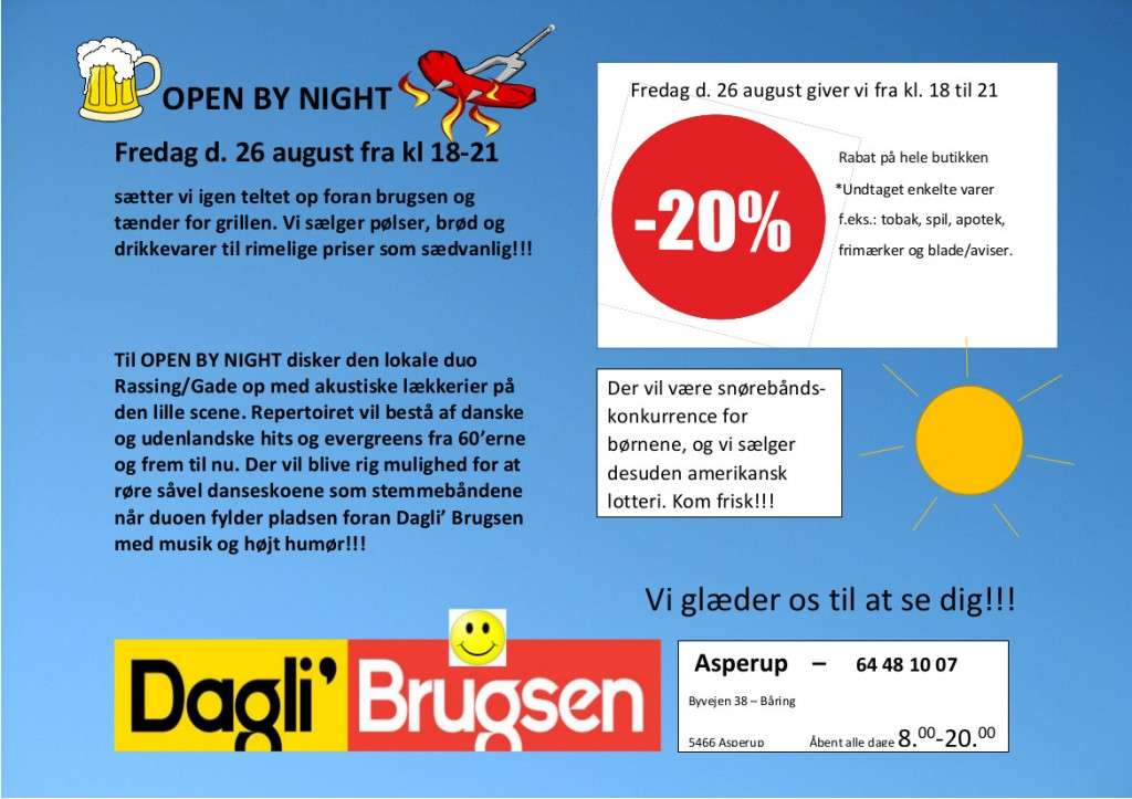 OPEN BY NIGHT